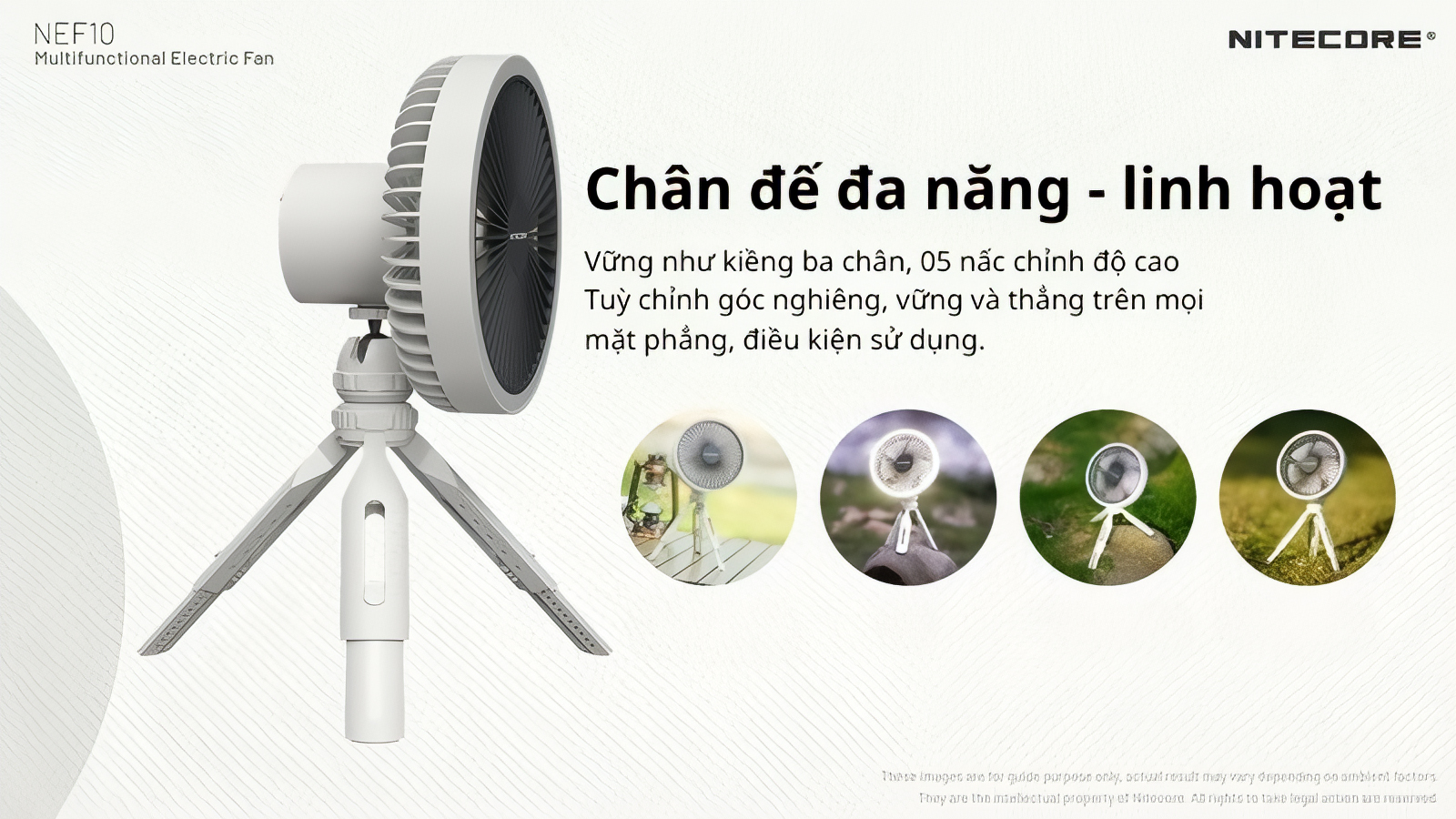 Nitecore Quạt Đa Năng Tích Hợp Đèn Cắm Trại NEF10