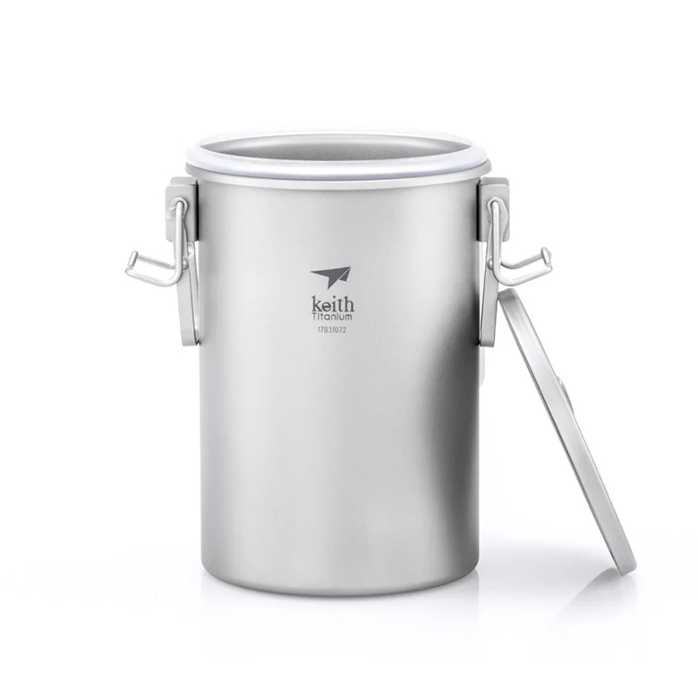 Keith Nồi Áp Suất Titanium Multi-function Cooker nắp khóa chặt, quai xách dựng đứng