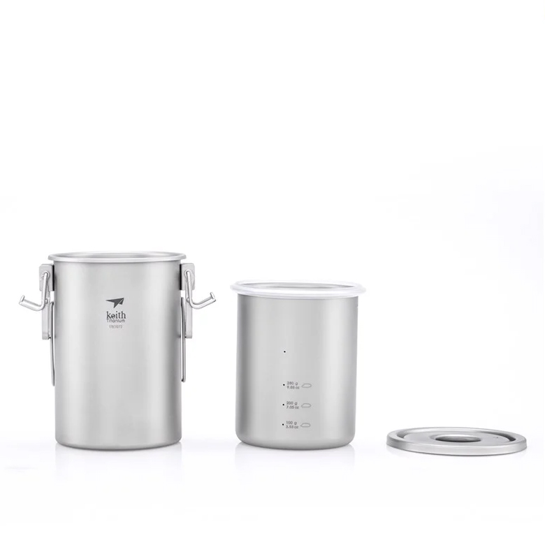 Keith Nồi Áp Suất Titanium Multi-function Cooker tháo rời 3 phần: thân nồi, ca đong, nắp