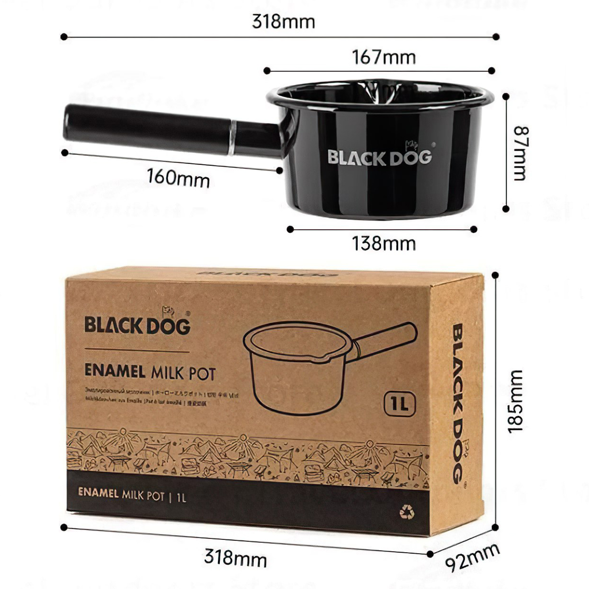 Blackdog BD-YC010 Nồi Tráng Men Cho 1-2 Người Cắm Trại