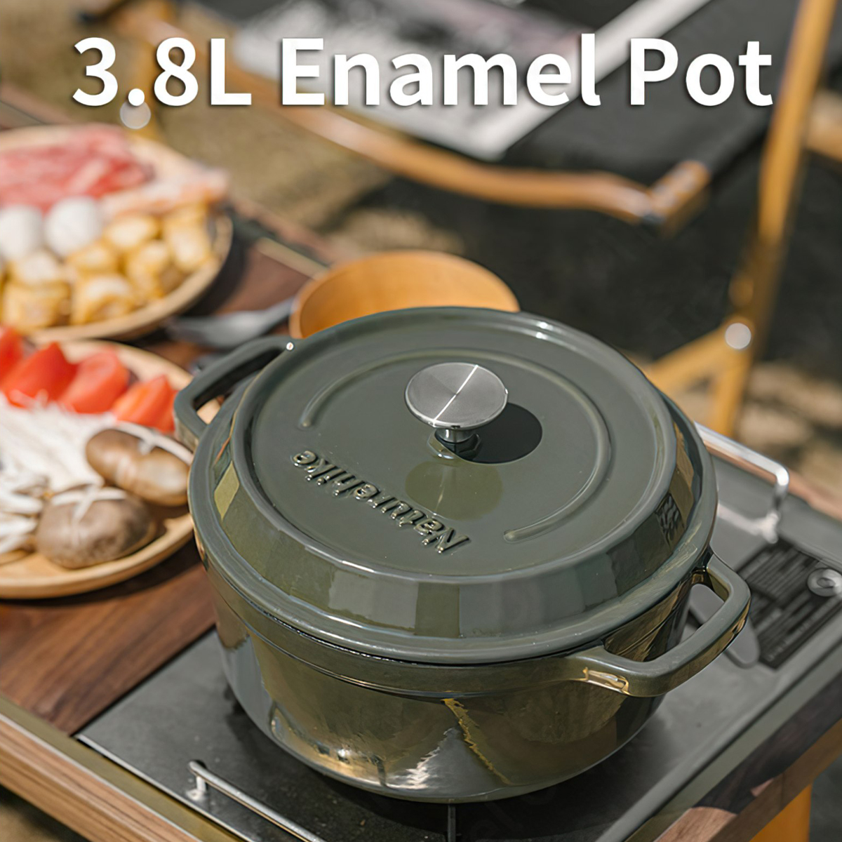 Naturehike Nồi Gang Tráng Men Cắm Trại Dã Ngoại