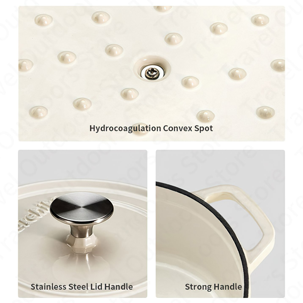 Naturehike Nồi Gang Tráng Men Cắm Trại Dã Ngoại