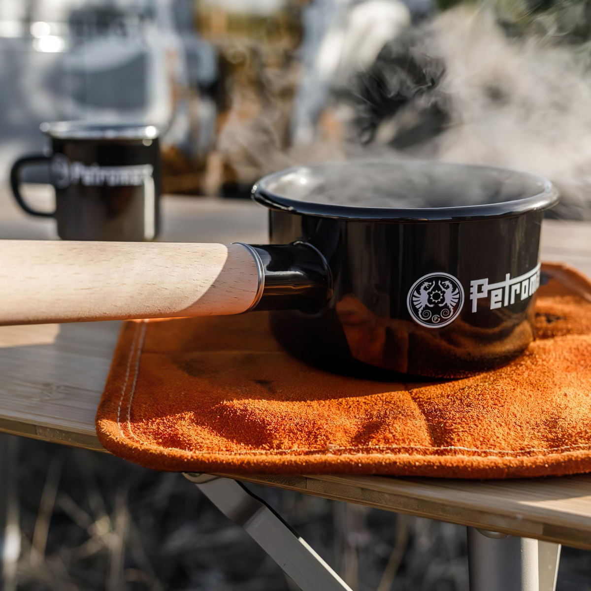 Petromax Enamel Pan Nồi Tráng Men Có Tay Cầm