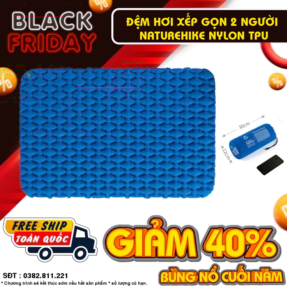 Naturehike NH19Z055-P Đệm Hơi Cắm Trại 2 Người Nằm Nylon TPU Inflatable Mattess for 2P