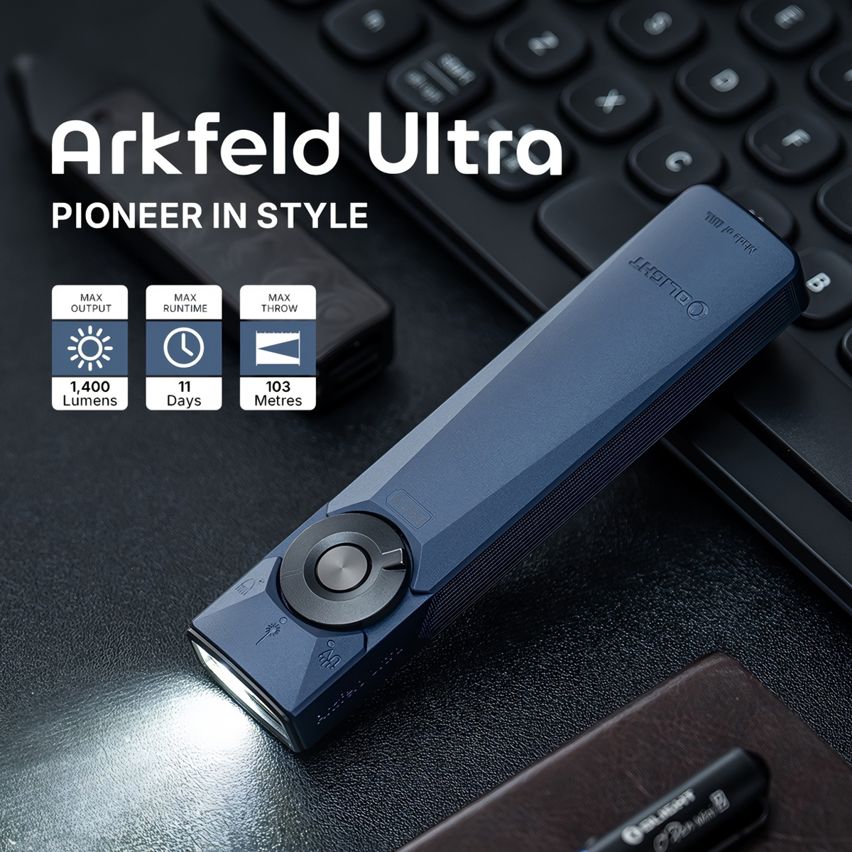 Olight Đèn Pin Bỏ Túi 3 Trong 1 Arkfeld Ultra O-aluminum Exclusive Material