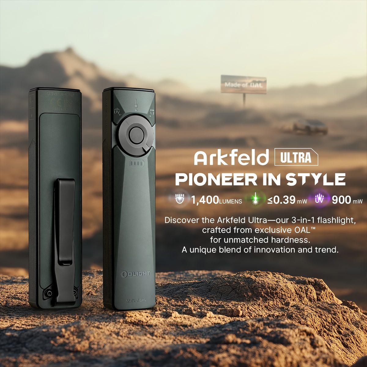 Olight Đèn Pin Bỏ Túi 3 Trong 1 Arkfeld Ultra O-aluminum Exclusive Material