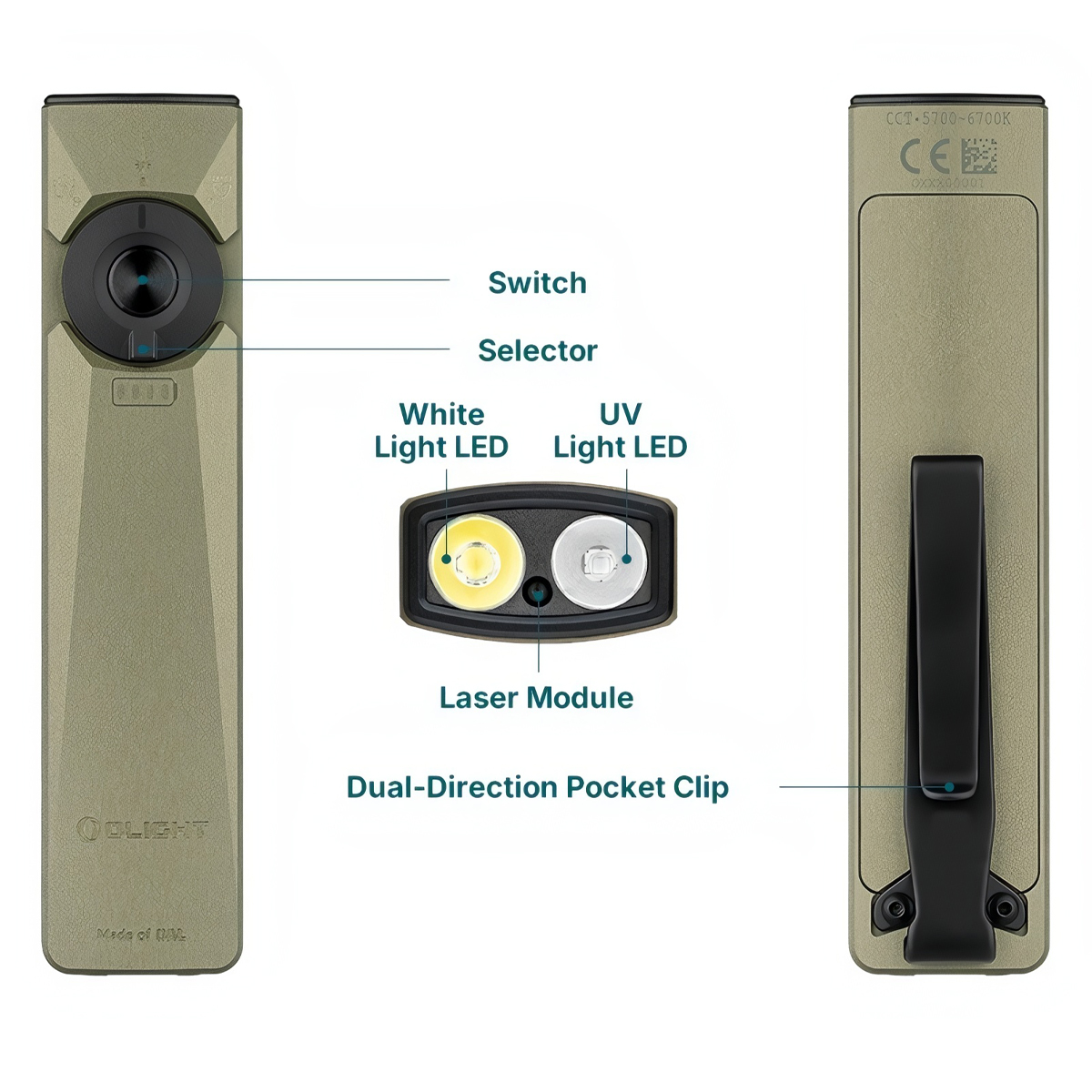 Olight Đèn Pin Bỏ Túi 3 Trong 1 Arkfeld Ultra O-aluminum Exclusive Material