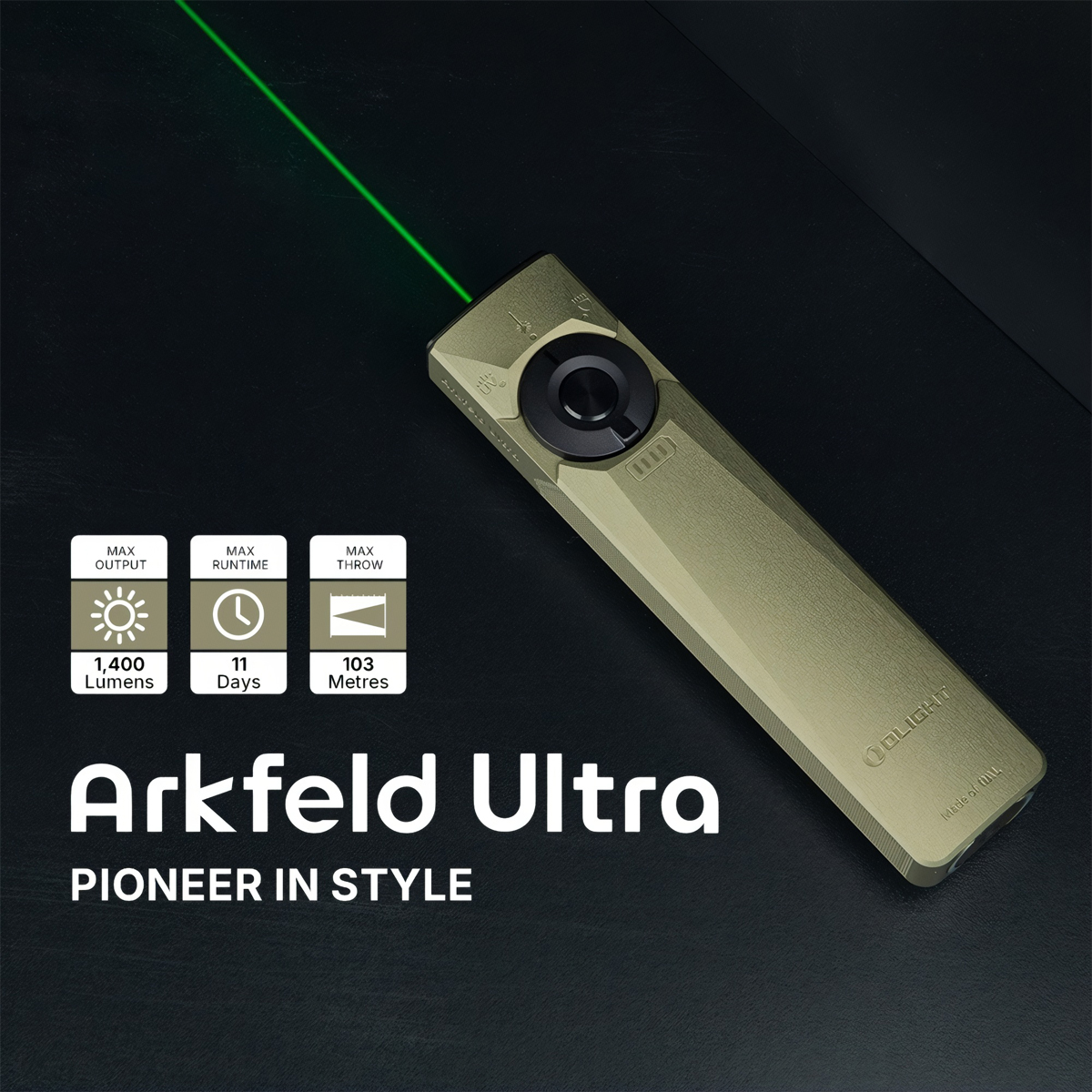 Olight Đèn Pin Bỏ Túi 3 Trong 1 Arkfeld Ultra O-aluminum Exclusive Material