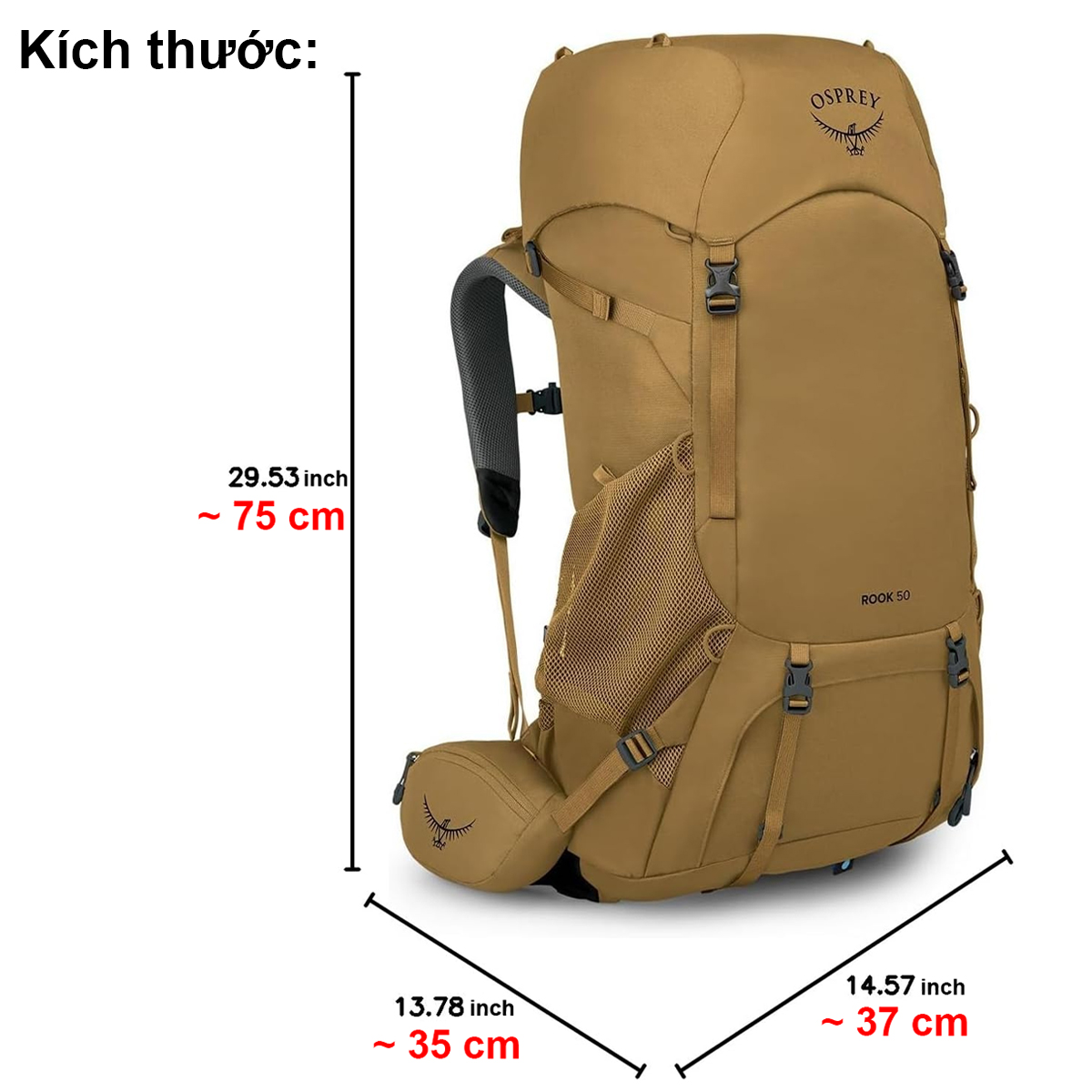 Osprey Rook 50L Balo Leo Núi Du Lịch