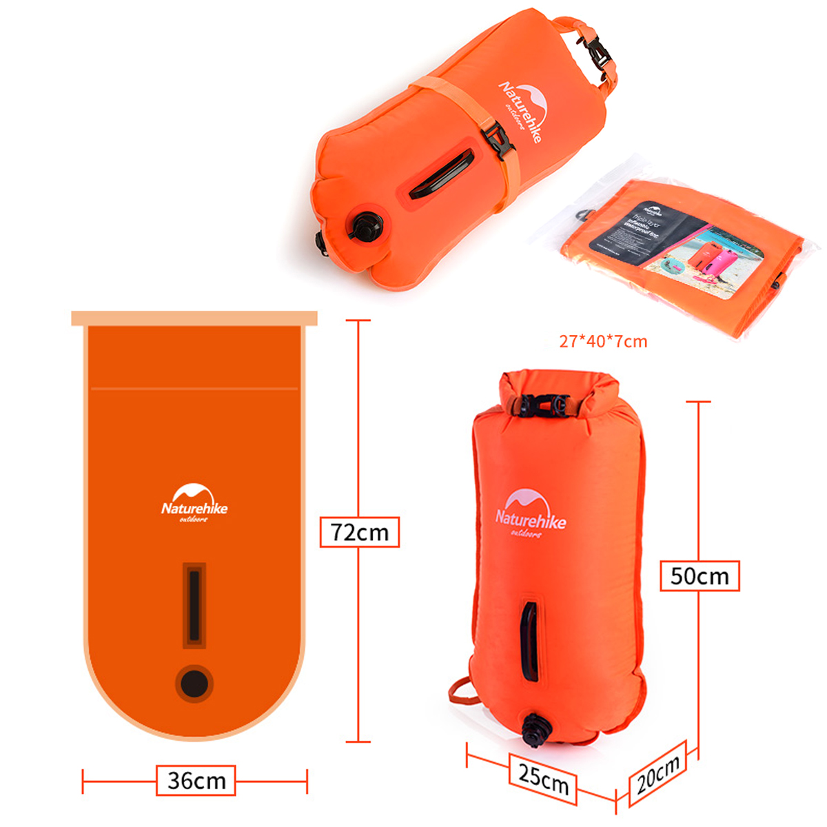 Naturehike Phao Bơi Kết Hợp Túi Khô Đựng Đồ Chống Nước 18L