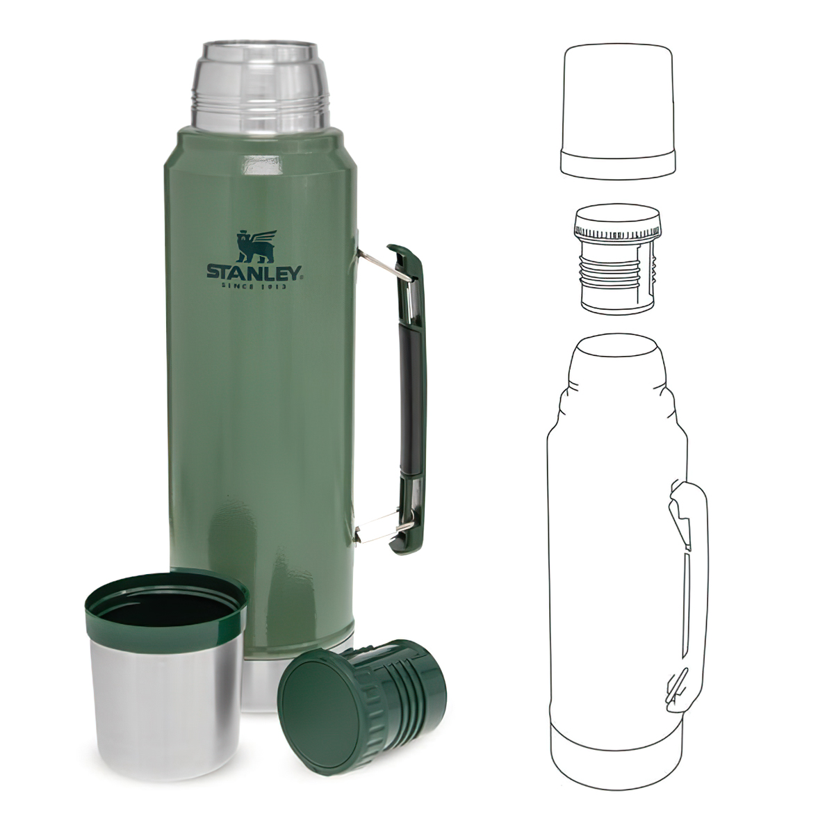 Stanley Phích Giữ Nhiệt Classic Legendary Bottle 1 Lít Cắm Trại