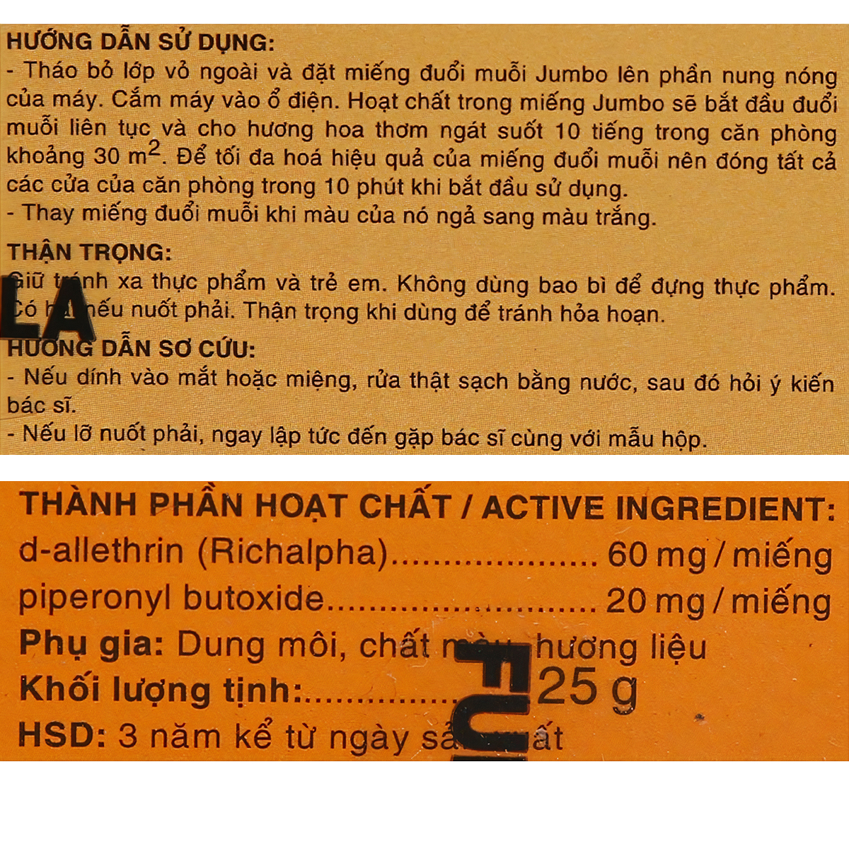 Miếng đuổi muỗi Jumbo MAT Z không khói