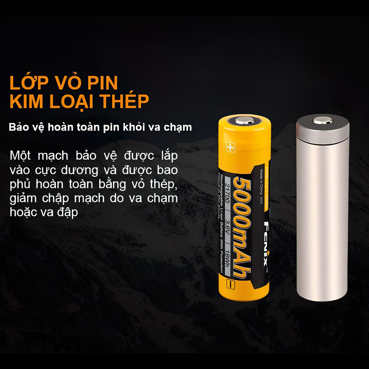 Fenix  Pin sạc 21700 ARB-L21-5000 V2.0 dung lượng 5000 mAh