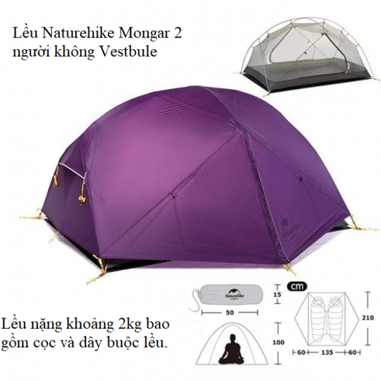 Naturehike NH17T007-M Lều Cắm Trại 2 Người Cao Cấp Mogar Chống Nước Chống Tia UV Chống Gió