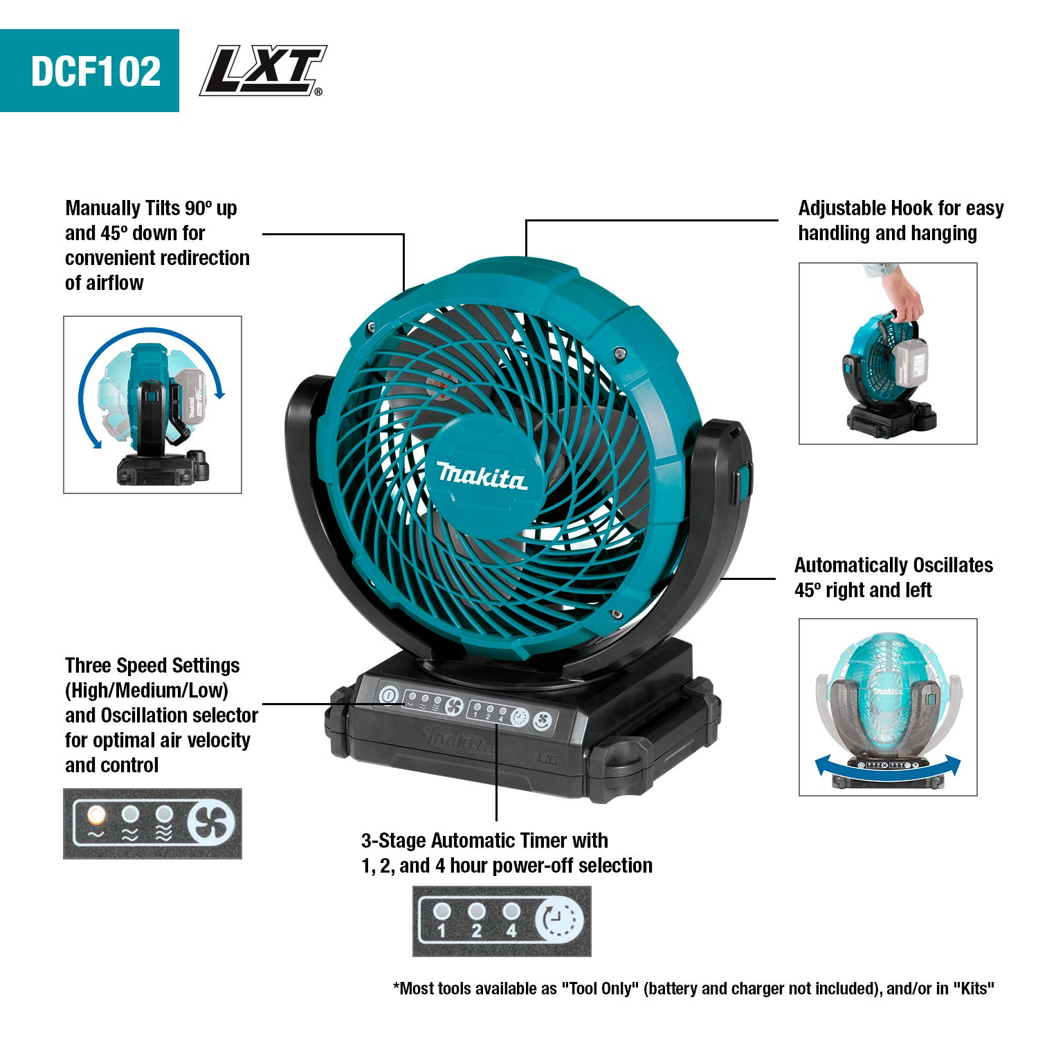 Quạt dùng pin Makita DCF102Z