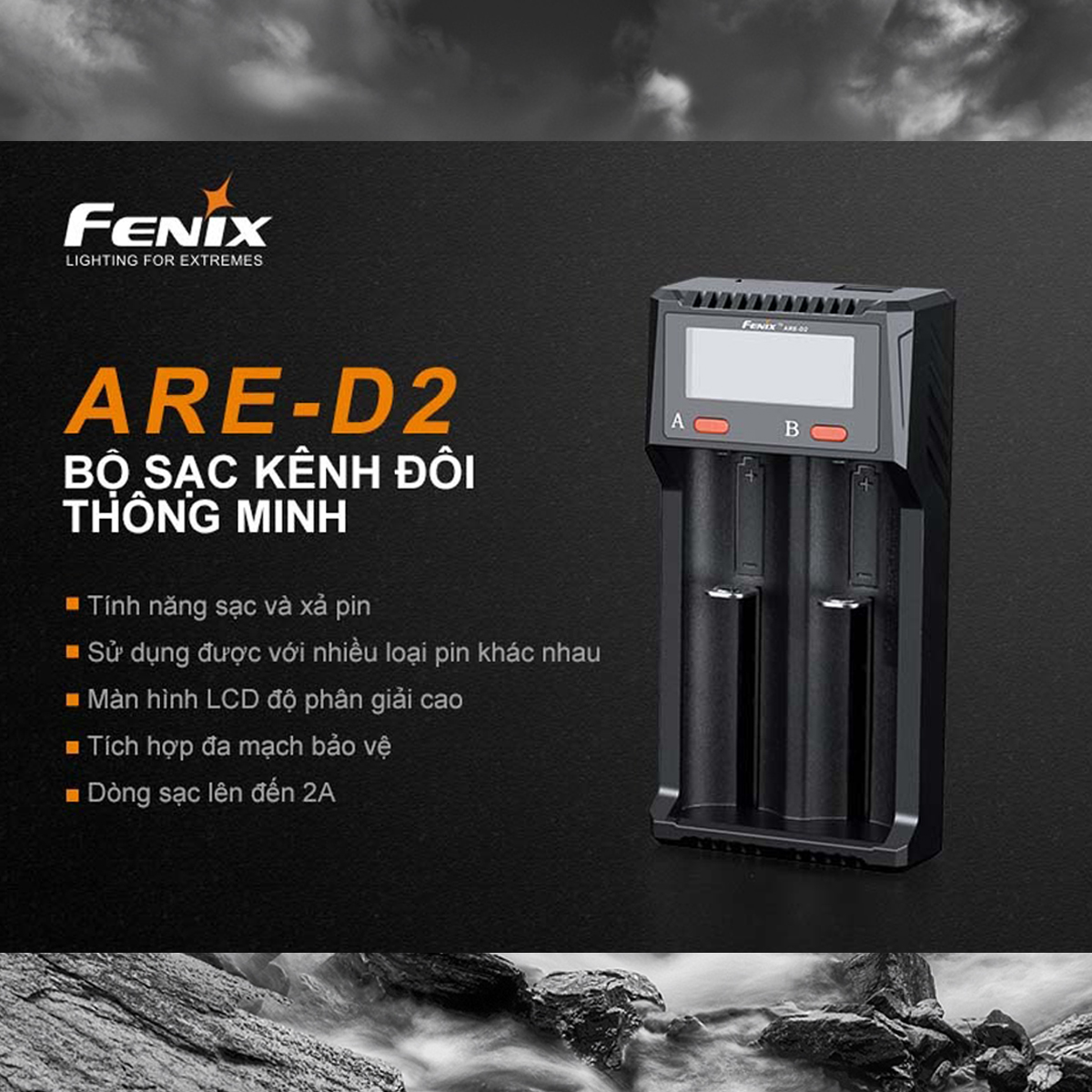 Fenix Are-A2 Sạc Pin Đôi Đa Năng Cắm Trại