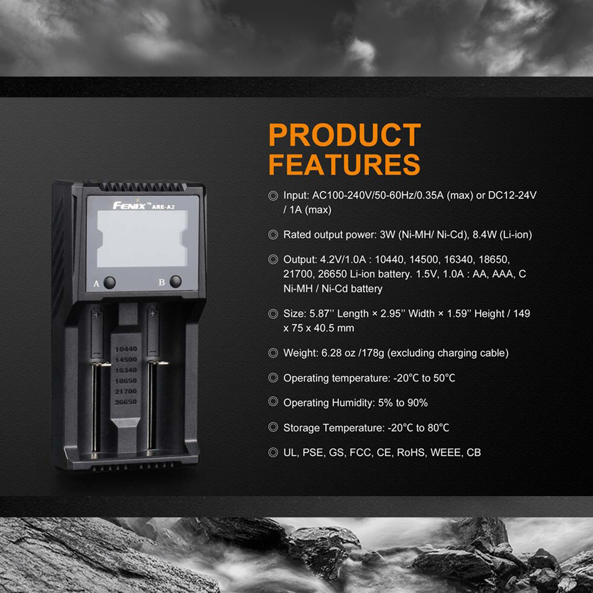 Fenix Are-A2 Sạc Pin Đôi Đa Năng Cắm Trại