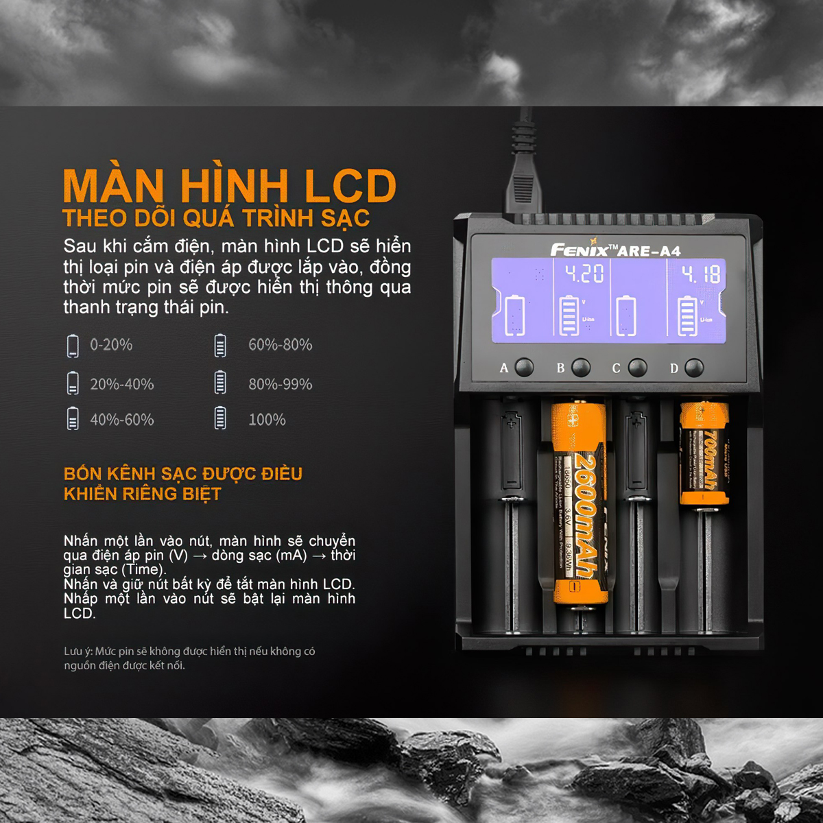 Fenix Are-A4 Sạc Pin Cắm Trại