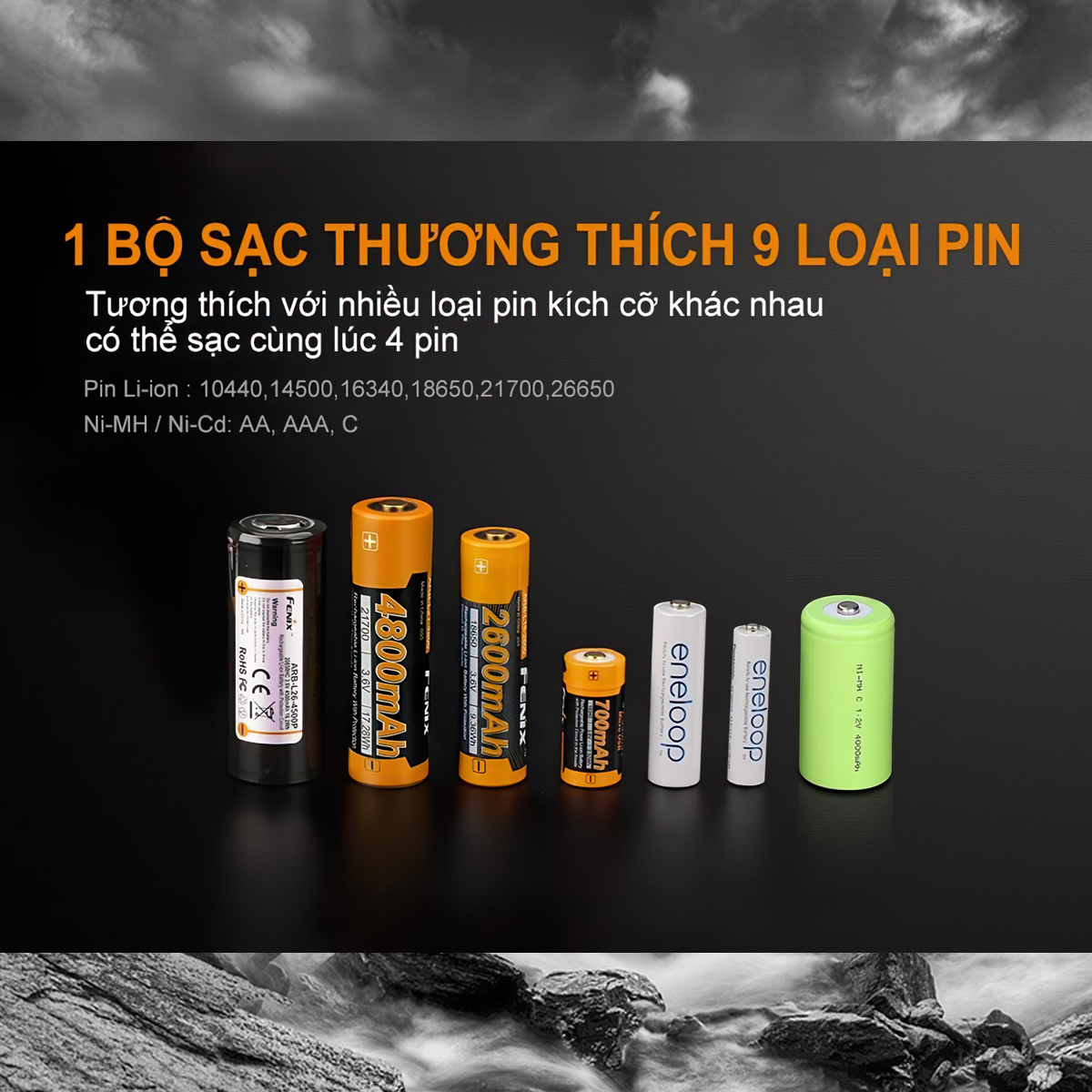 Fenix Are-A4 Sạc Pin Cắm Trại