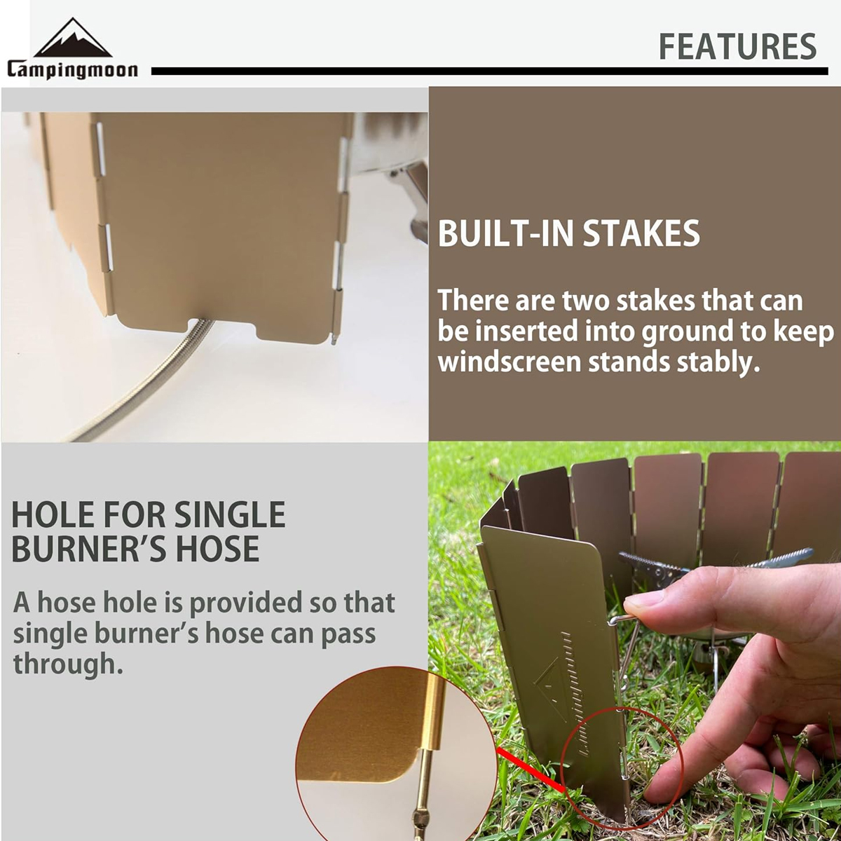 Campingmoon Yd-8 Tấm Chắn Gió Bếp Cắm Trại