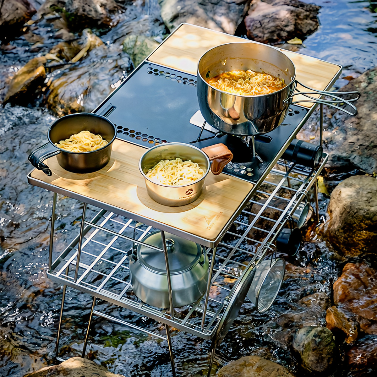 Campingmoon Tấm Pallet Cho Bếp Gas Chân Nhện Đa Năng GT36