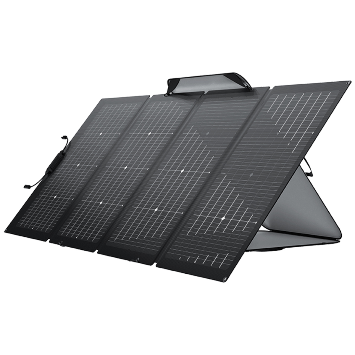 Tấm pin năng lượng mặt trời EcoFlow 220W dựng đứng, chụp cận góc nghiêng khác