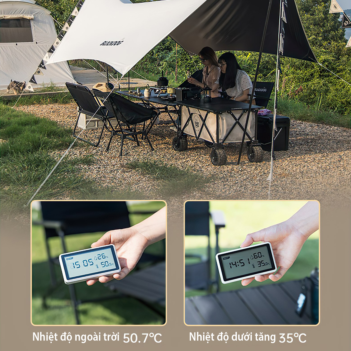 Tăng Cắm Trại Du Lịch Phủ Bạc Lục Giác Blackdog Hexagon Tarp Silver Coated