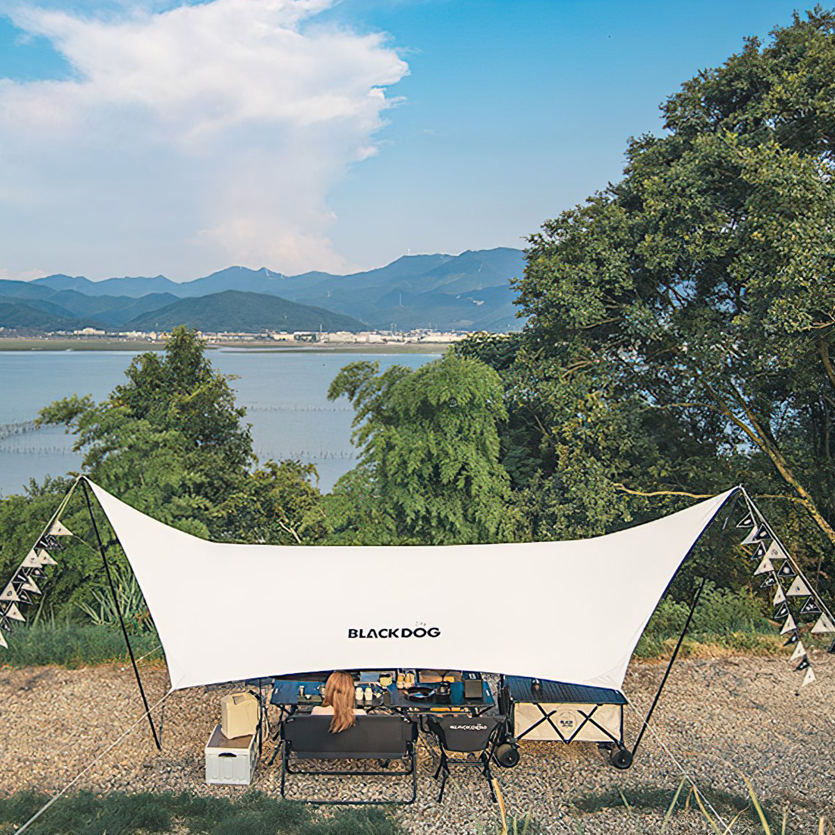 Tăng Cắm Trại Du Lịch Phủ Bạc Lục Giác Blackdog Hexagon Tarp Silver Coated