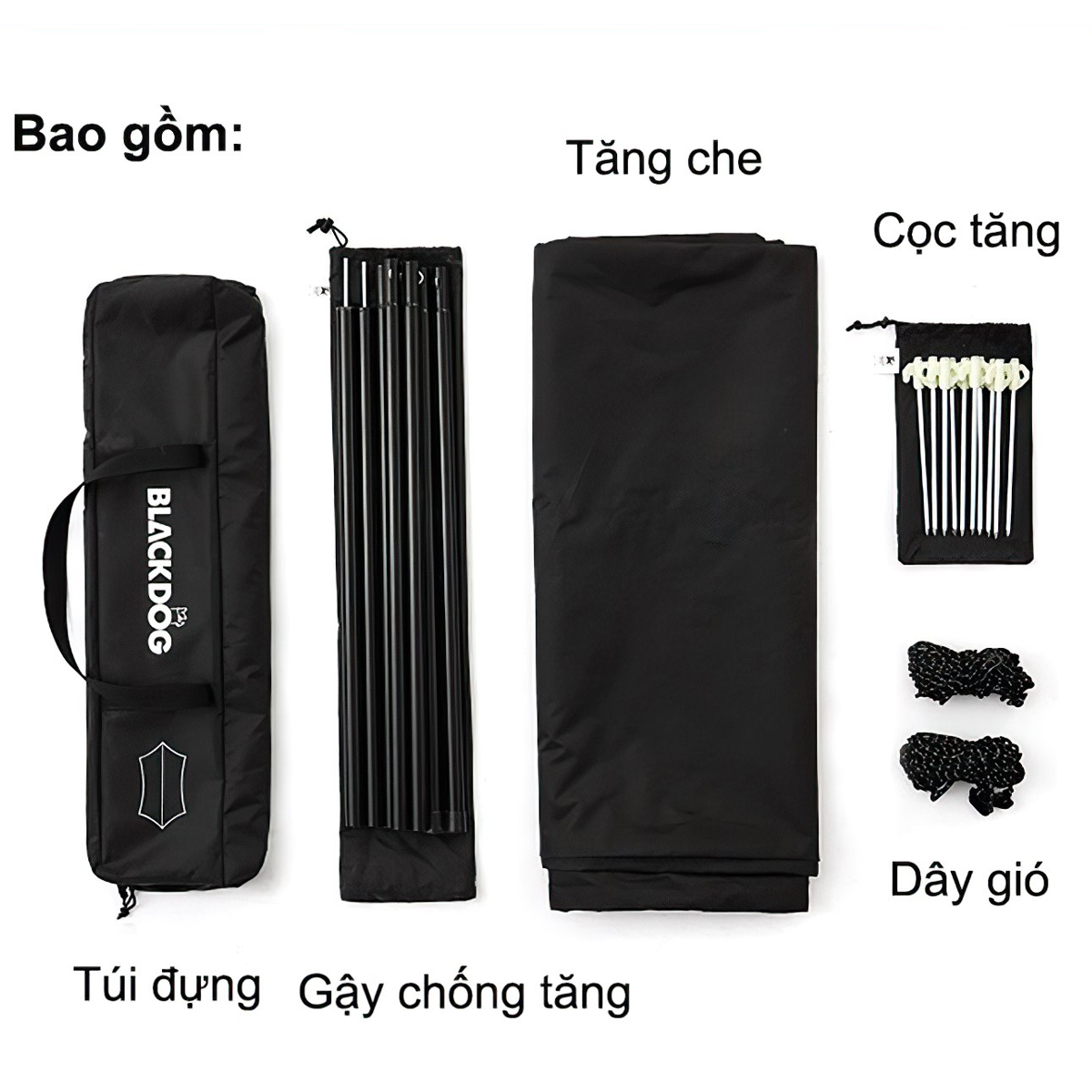 Tăng Cắm Trại Du Lịch Phủ Vinyl Lục Giác Lớn Cho Hơn 20 Người Blackdog BD-TM003 Large Hexagon Tarp