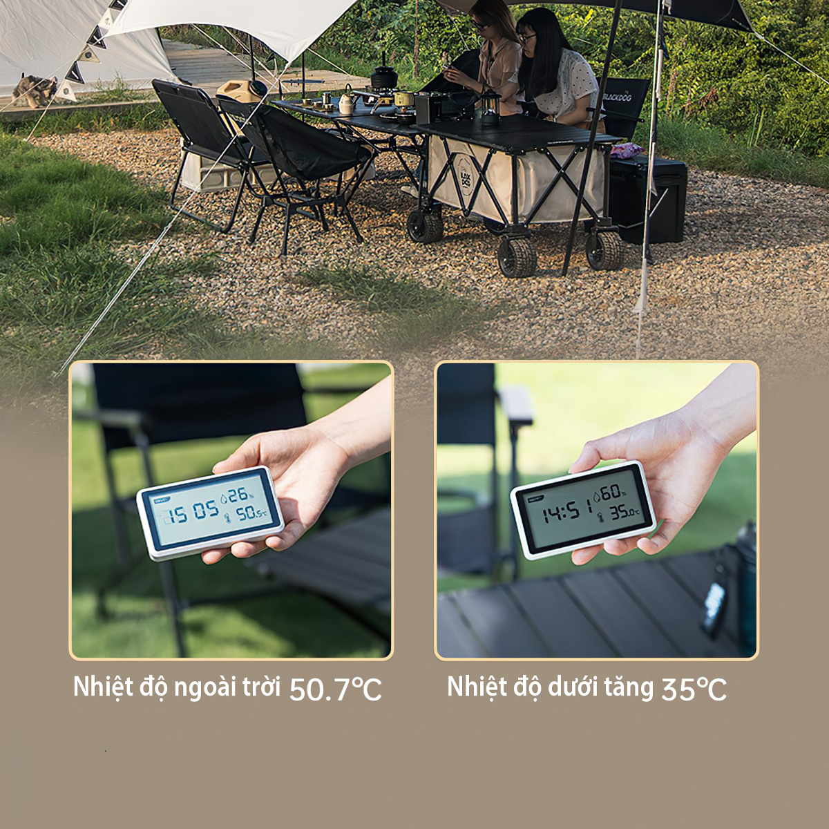 Tăng Cắm Trại Du Lịch Phủ Vinyl Lục Giác Lớn Cho Hơn 20 Người Blackdog BD-TM003 Large Hexagon Tarp