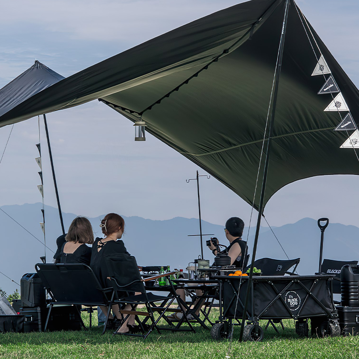 Tăng Cắm Trại Du Lịch Phủ Vinyl Lục Giác Lớn Cho Hơn 20 Người Blackdog BD-TM003 Large Hexagon Tarp