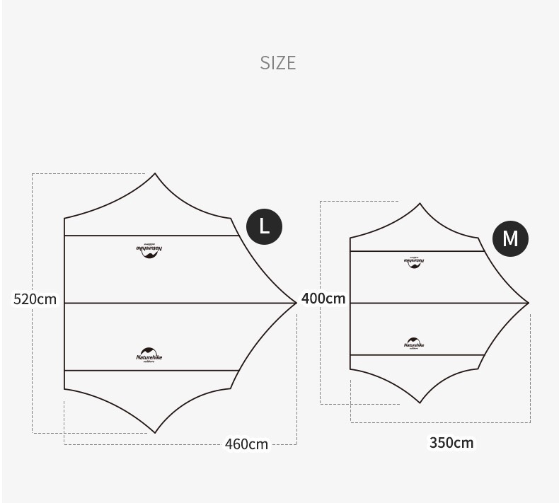 Tăng Cắm Trại Lục Giác NatureHike UPF50+ Hexagon tarp  with 2 poles NH16T012-S