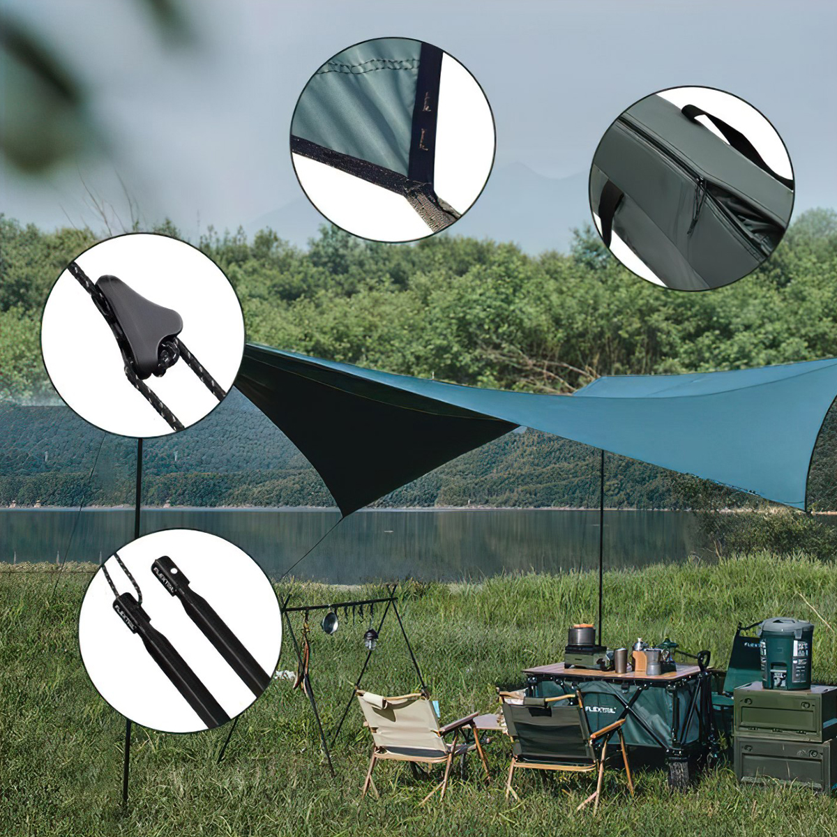 Flextail COZY TARP Tăng ngũ giác che nắng cắm trại dã ngoại cho 1 - 8 người