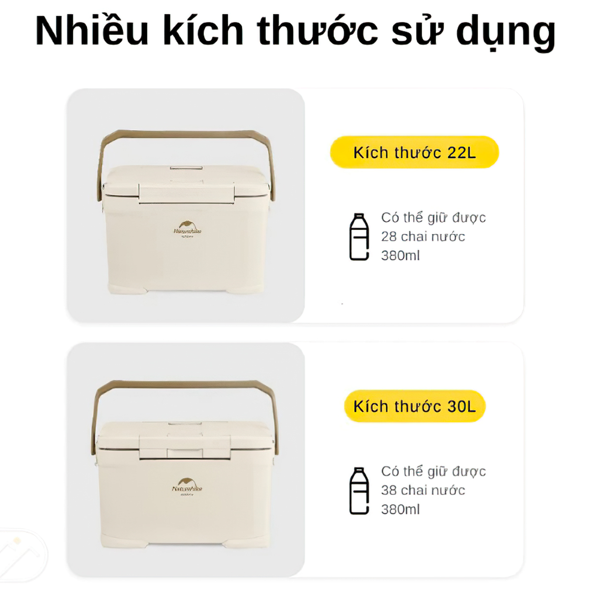 Naturehike Thùng Đá Giữ Lạnh Cắm Trại Kháng Khuẩn 36h CNK2300BS012