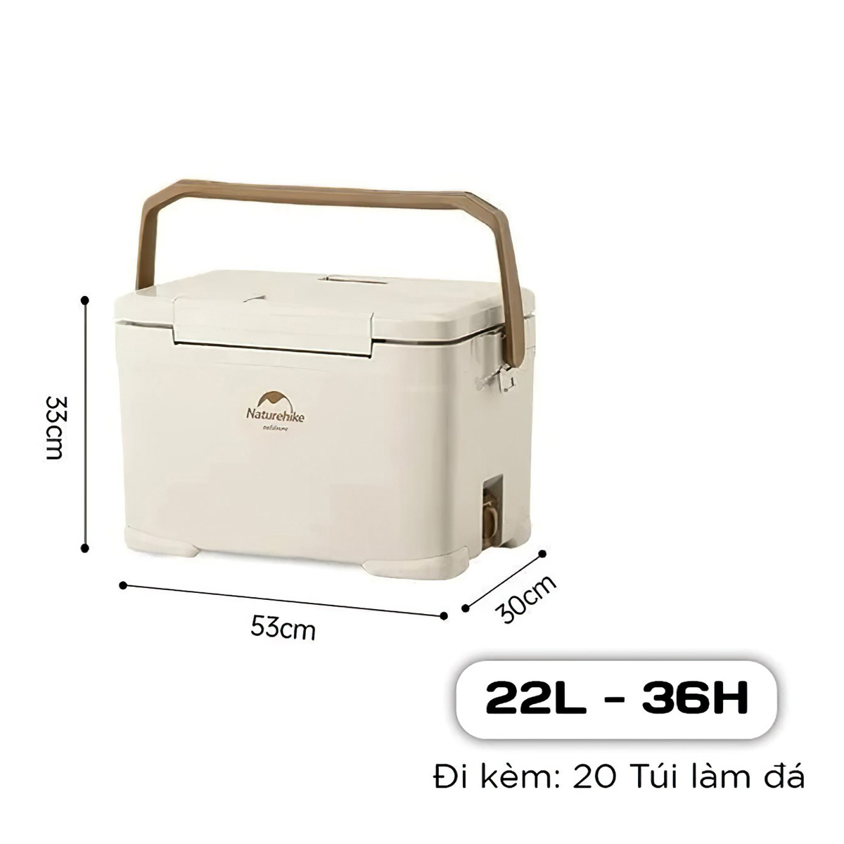 Naturehike Thùng Đá Giữ Lạnh Cắm Trại Kháng Khuẩn 36h CNK2300BS012