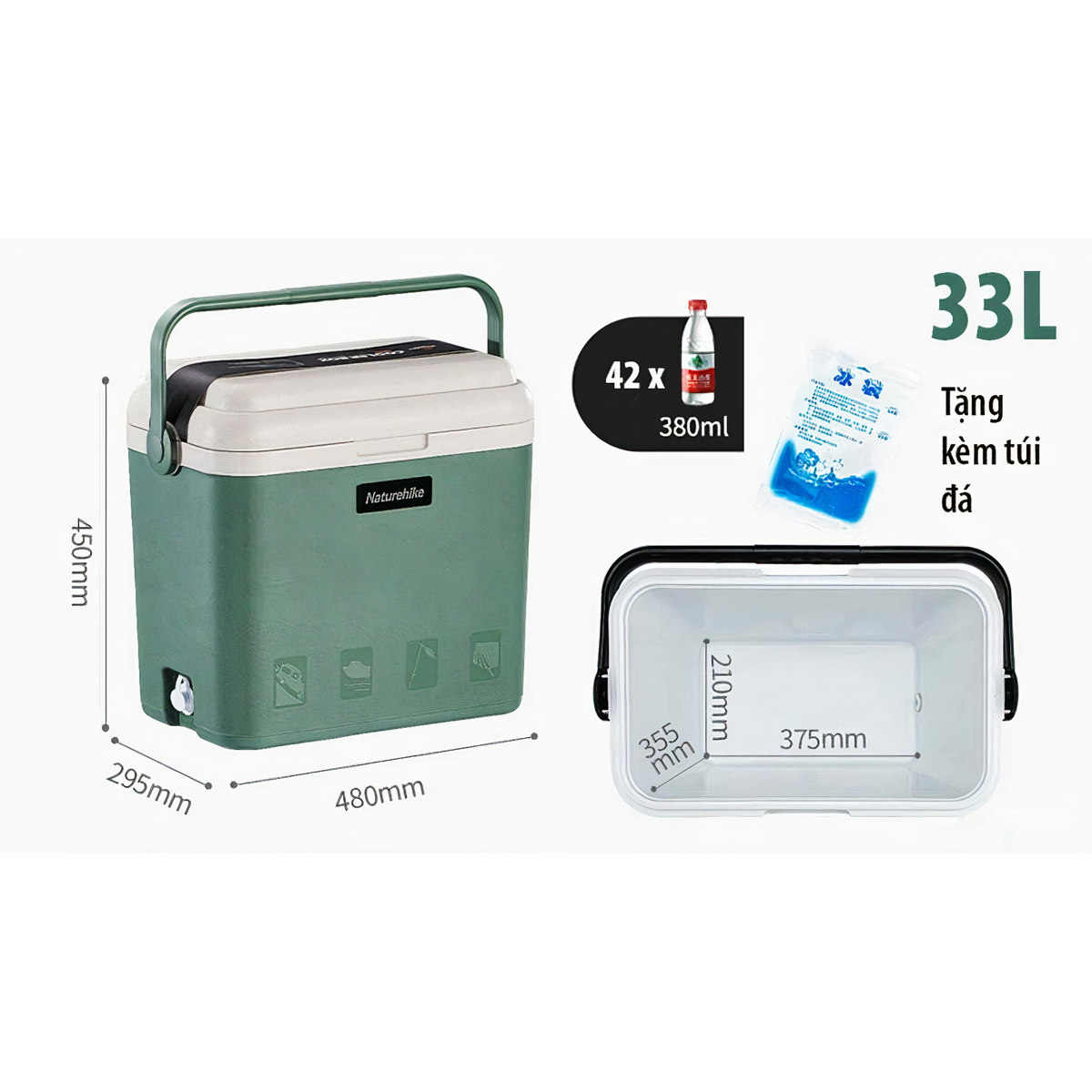 Naturehike NH20SJ021 Thùng Đá Giữ Nhiệt