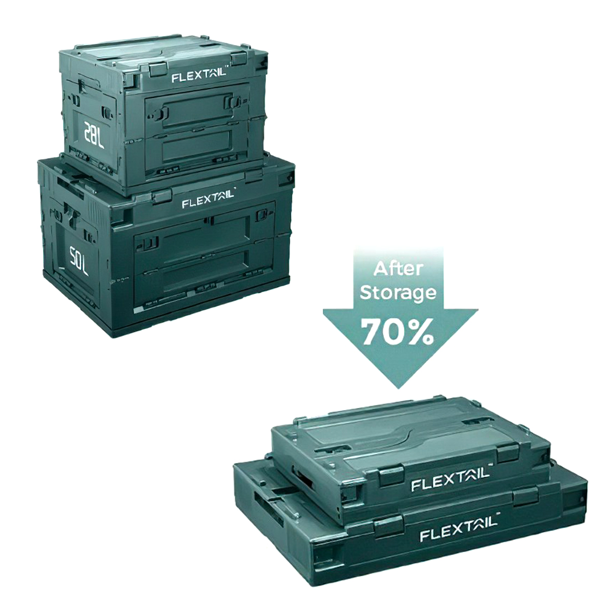 Flextail Thùng Đựng Đồ Cắm Trại Xếp Gọn 28 lít - 50 lít Foldable Outdoor Storage Box