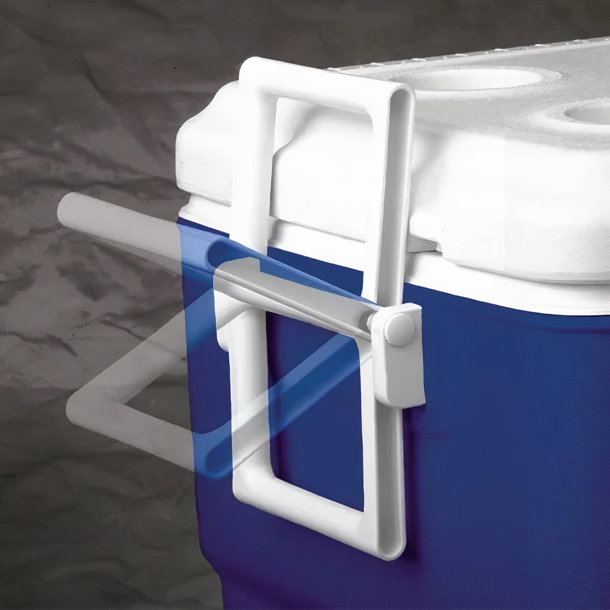 Thùng Giữ Lạnh Coleman 47.3L cận cảnh khóa chốt nắp trắng