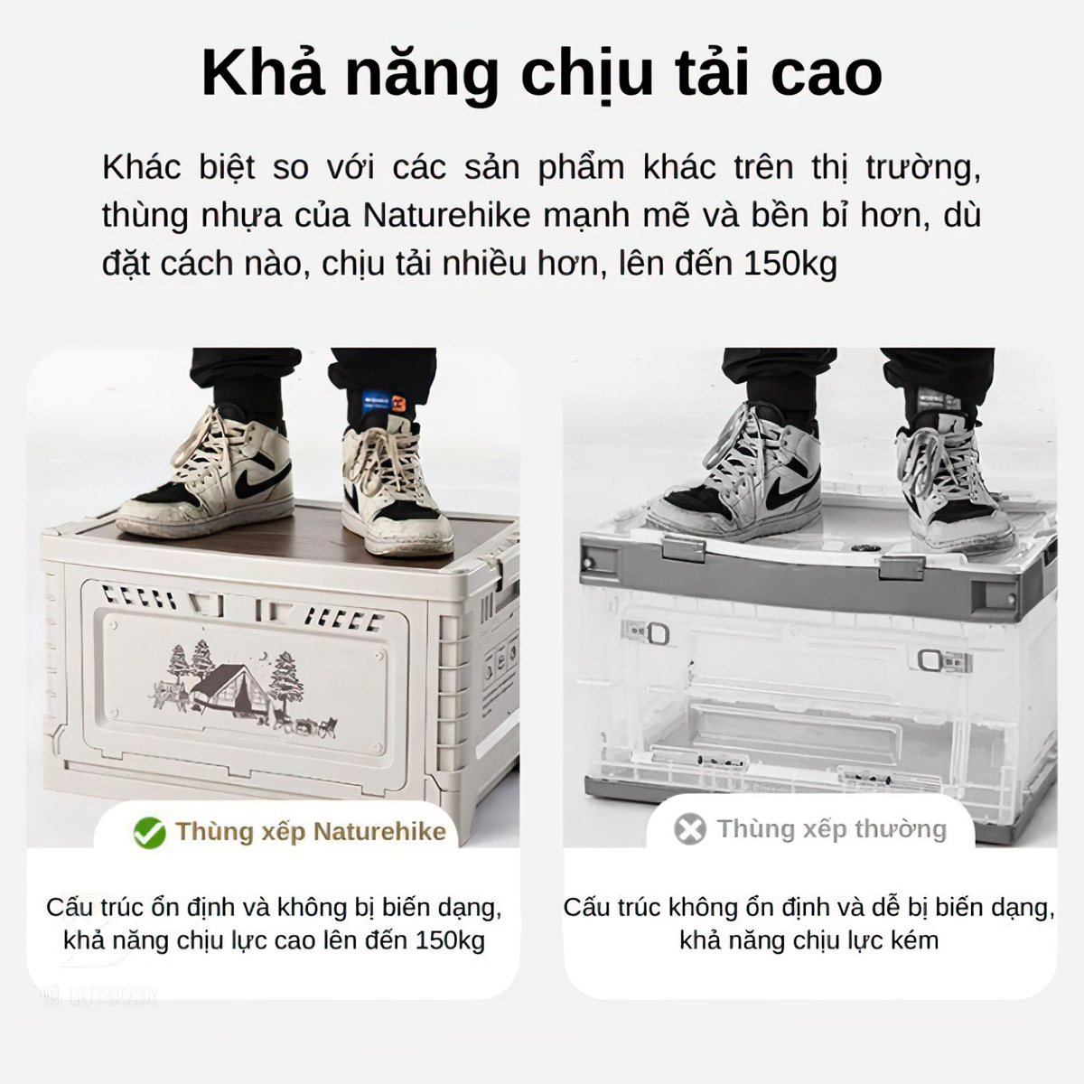 Naturehike CNH22SN019  Thùng Nhựa Đựng Đồ Đa Năng Xếp Gọn ( 25L – 50L )