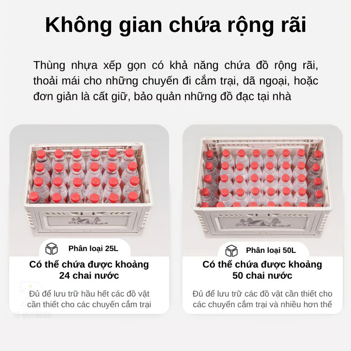 Naturehike CNH22SN019  Thùng Nhựa Đựng Đồ Đa Năng Xếp Gọn ( 25L – 50L )