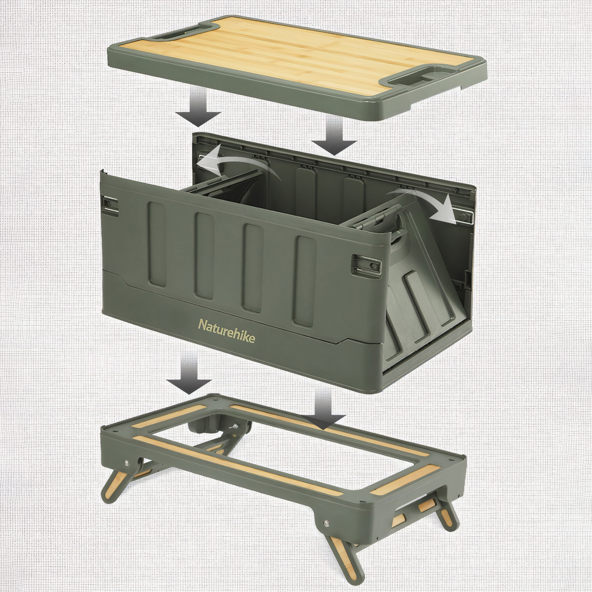 Naturehike Thùng Nhựa Cắm Trại PP Đựng Đồ Đa Năng