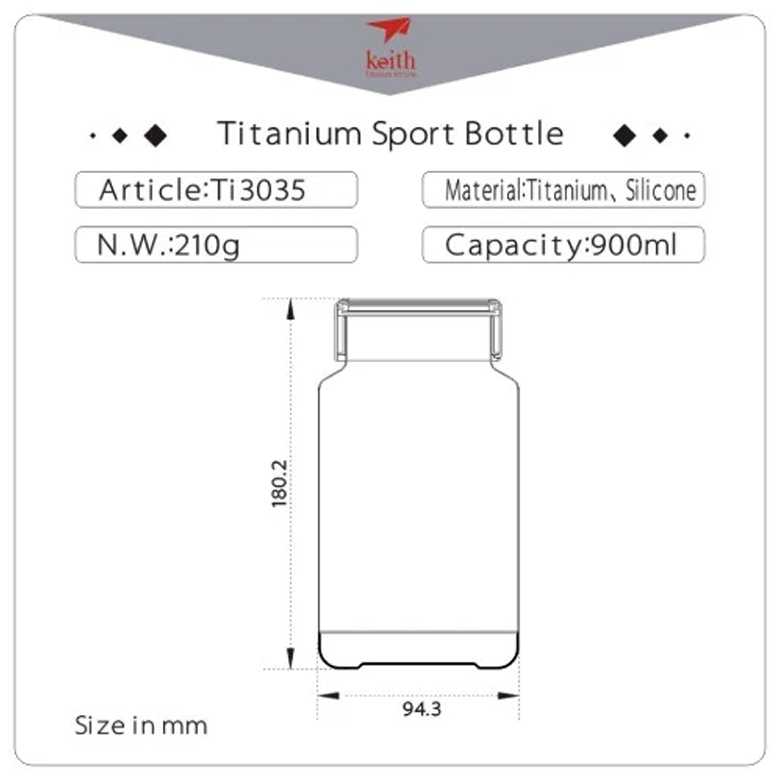 Bảng thông số kỹ thuật Bình đựng nước Titanium công nghệ không gen kèm sơ đồ kích thước