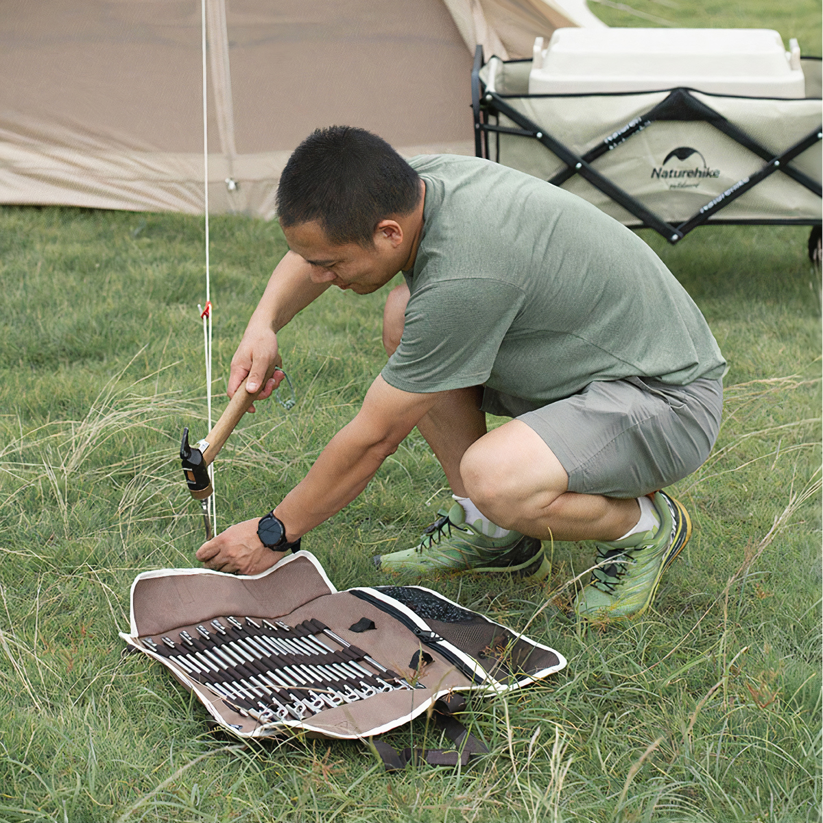 Naturehike Túi Đựng Cọc Lều Cắm Trại Bằng Vải Bố
