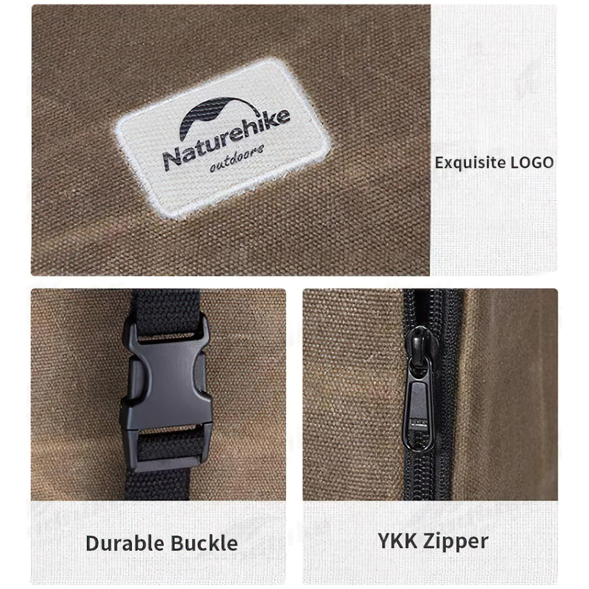 Naturehike NH21YW125 Túi Đựng Đèn Gas Cắm Trại Vải Canvas - Nâu Đen -