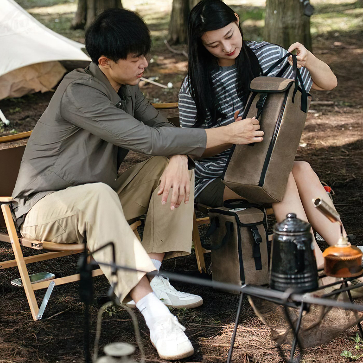 Naturehike NH21YW125 Túi Đựng Đèn Gas Cắm Trại Vải Canvas - Nâu Đen -