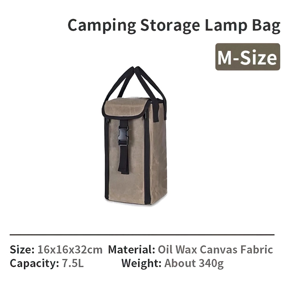 Naturehike NH21YW125 Túi Đựng Đèn Gas Cắm Trại Vải Canvas - Nâu Đen -