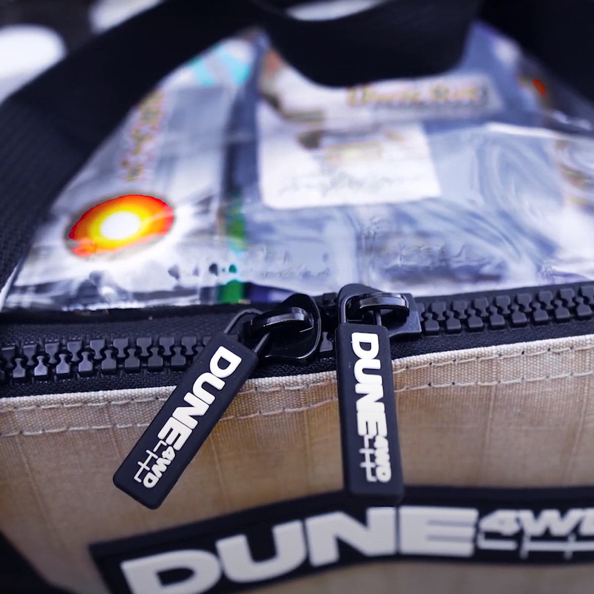 Dune Túi Đựng Đồ Nắp Trong Suốt Medium Canvas Storage Bag With Clear Top Brown