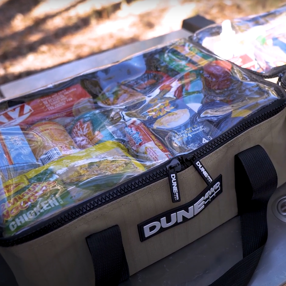 Dune Túi Đựng Đồ Nắp Trong Suốt Medium Canvas Storage Bag With Clear Top Brown