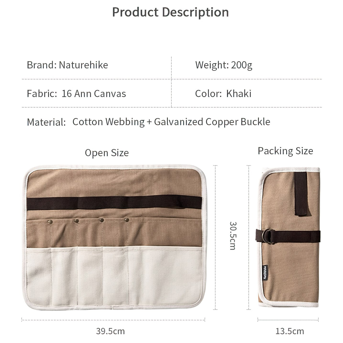 Naturehike Túi Đựng Dụng Cụ Nấu Ăn Cắm Trại Canvas Tableware Storage Bag