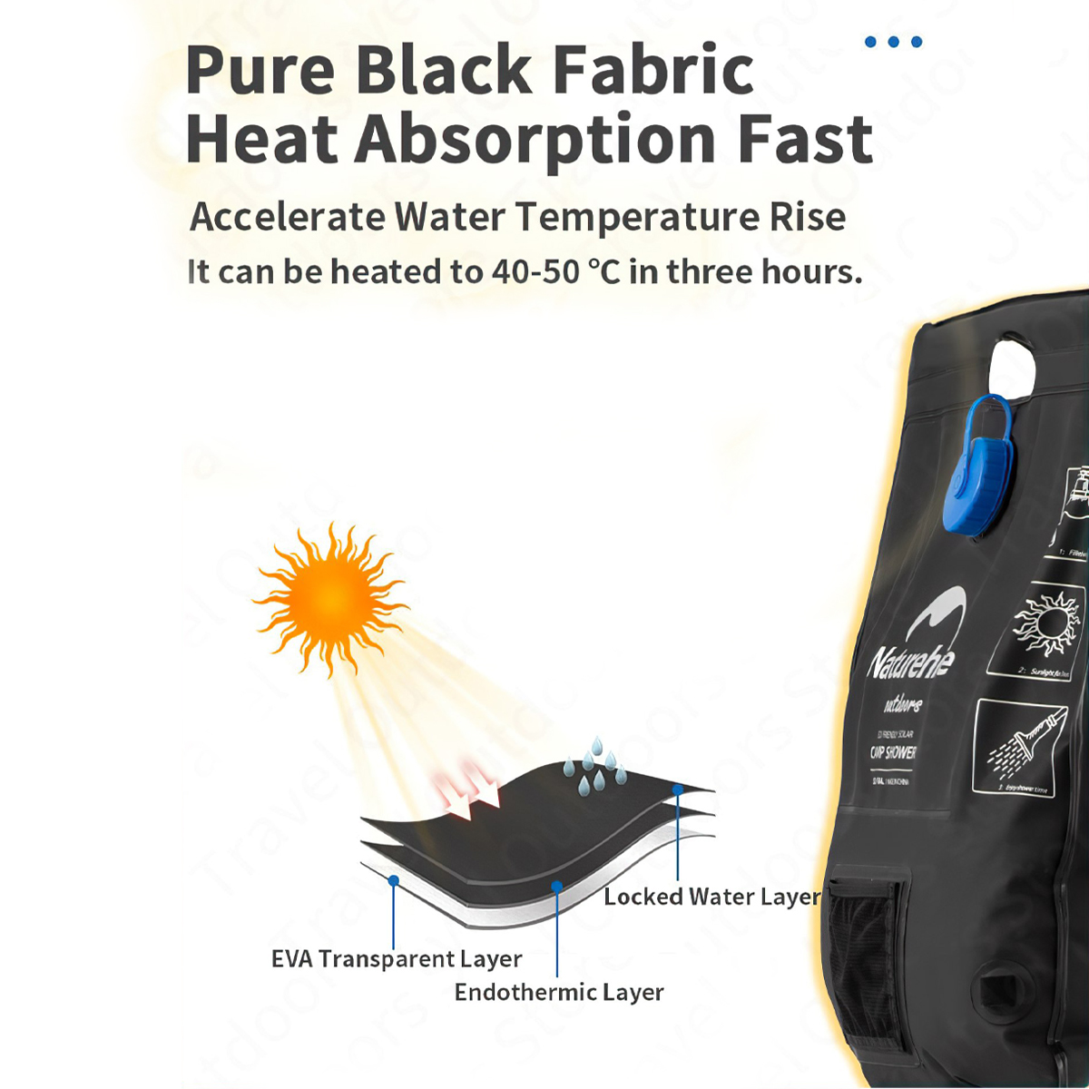 Naturehike Túi Đựng Nước Tắm Thái Dương Năng